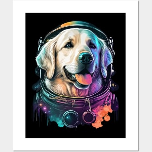 Golden retriever space traveller Posters and Art